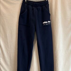 White fox Navy Joggers